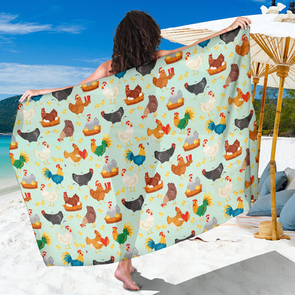 Chicken Pattern Print Design 07 Sarong Pareo Wrap