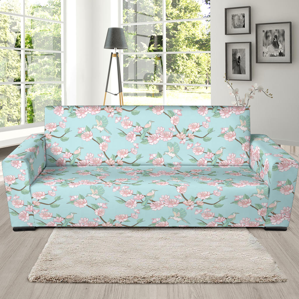 Cherry Blossom Pattern Print Design 02 Sofa Slipcover