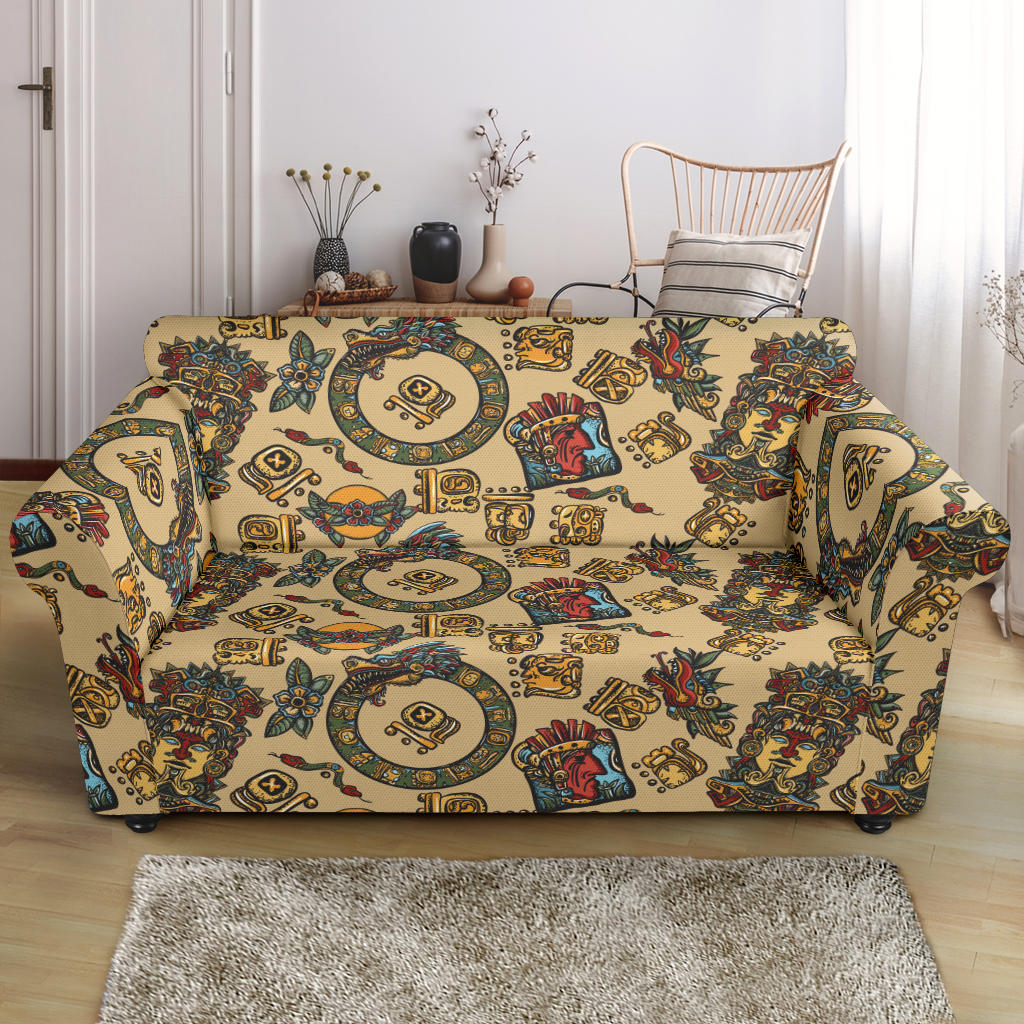 Totem Print Design LKS305 Loveseat Couch Slipcover