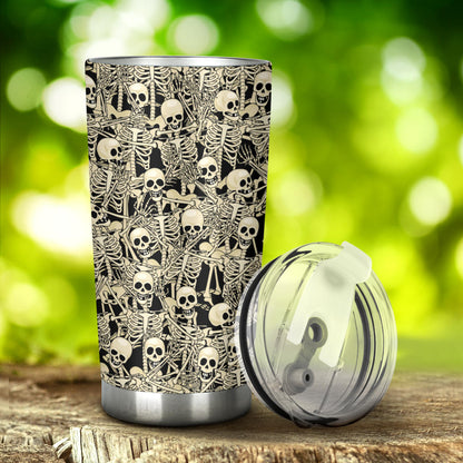 Skeleton Design Print Tumbler