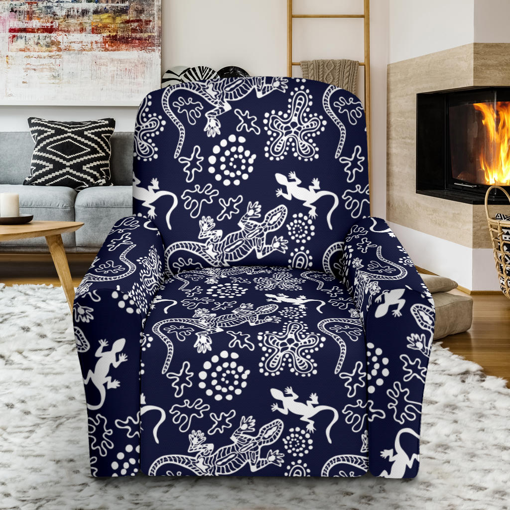 lizard Pattern Print Design 03 Recliner Slipcover with Pocket