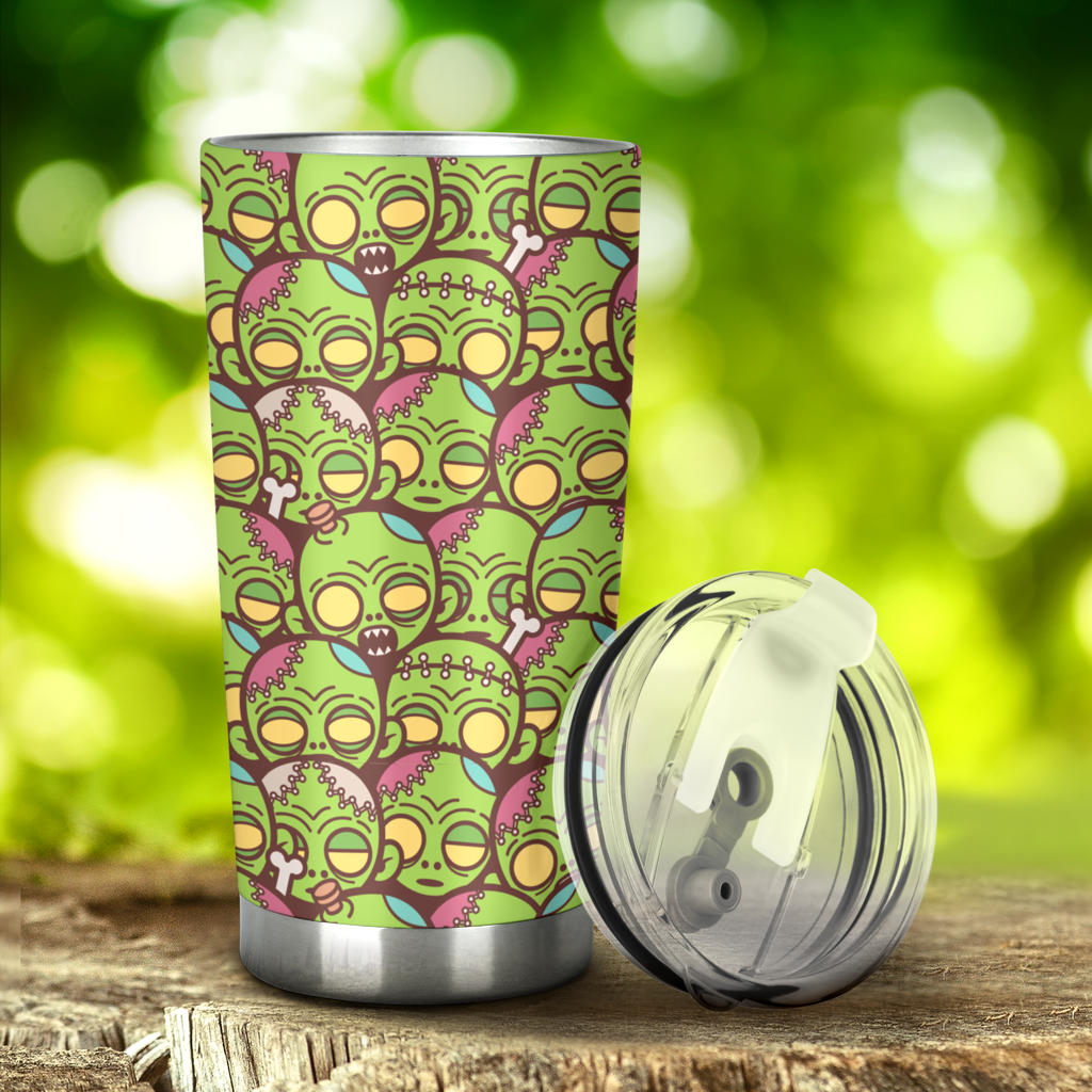 Zombie Head Design Pattern Print Tumbler
