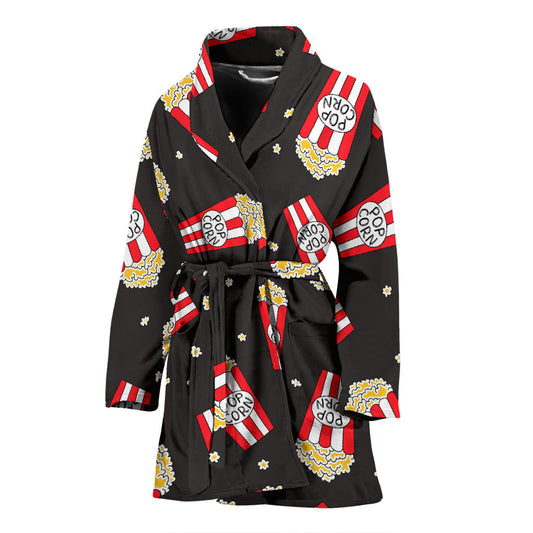 Popcorn Pattern Print Design A01 Women Bathrobe