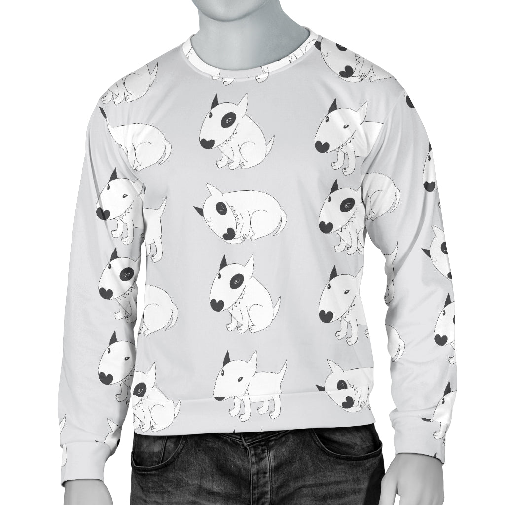 Bull Terrier hand draw Print Pattern Men Long Sleeve Sweatshirt