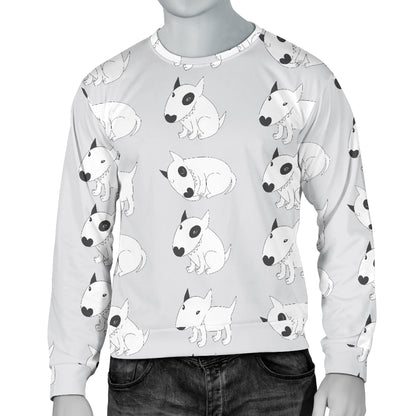 Bull Terrier hand draw Print Pattern Men Long Sleeve Sweatshirt