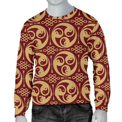 Yin Yang Style Pattern Design Print Men Long Sleeve Sweatshirt