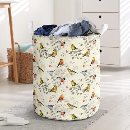 Bird Watercolor Design Pattern Laundry Basket