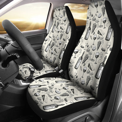 Wine Themed Print Design LKS306 Car Seat Covers