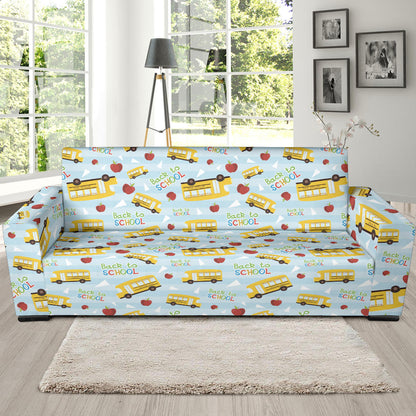 School Bus Back To School Print Design LKS303 Sofa Slipcover
