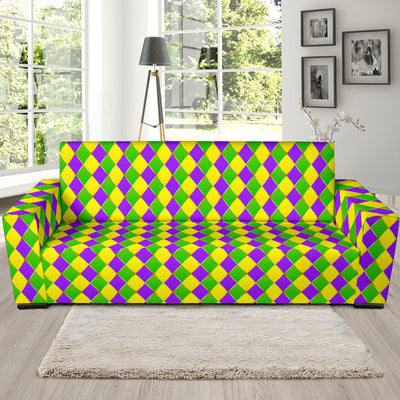 Mardi Gras Pattern Print Design 01 Sofa Slipcover