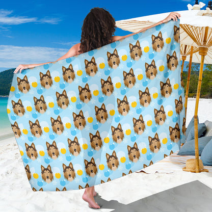 Collies Pattern Print Design 02 Sarong Pareo Wrap