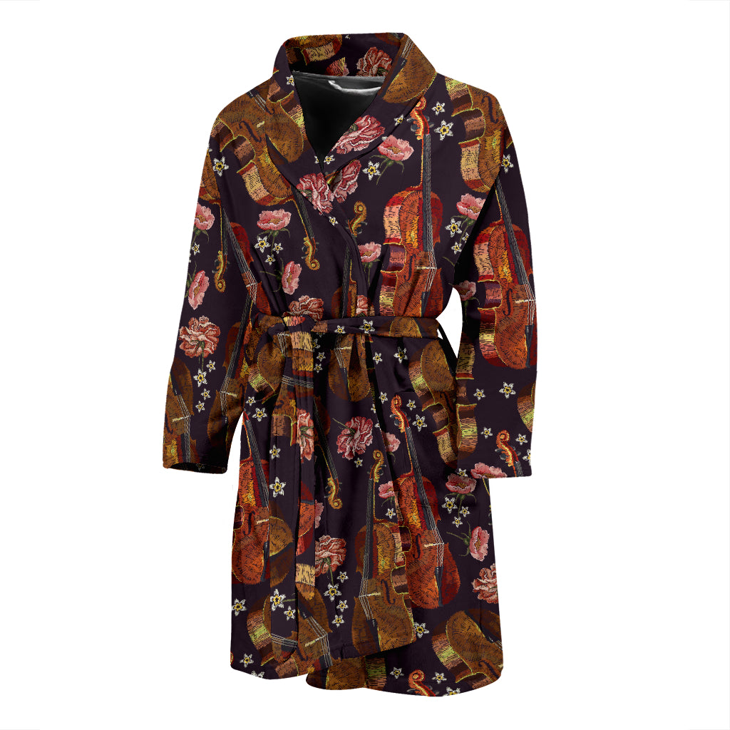 Violin Print Design LKS402 Men Bathrobe