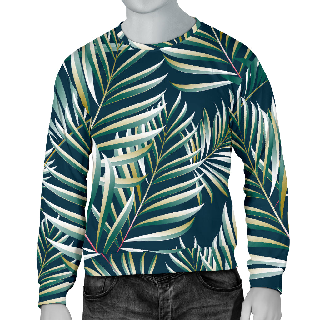 Sun Spot Tropical Palm Leaves hower Curtain Men Long Sleeve Sweatshirt