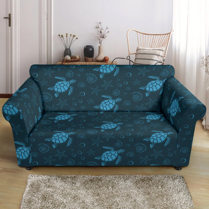 Sea Turtle Print Design LKS308 Loveseat Couch Slipcover
