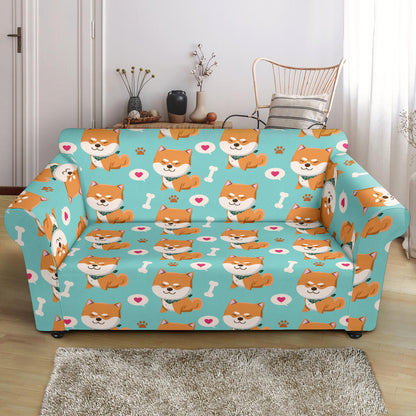 Shiba Inu Print Design LKS3013 Loveseat Couch Slipcover