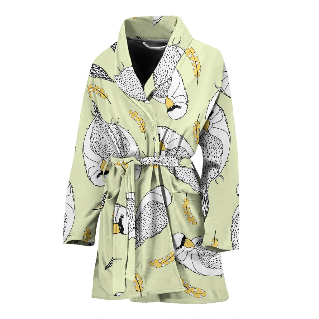 Parakeet Pattern Print Design A03 Women Bathrobe