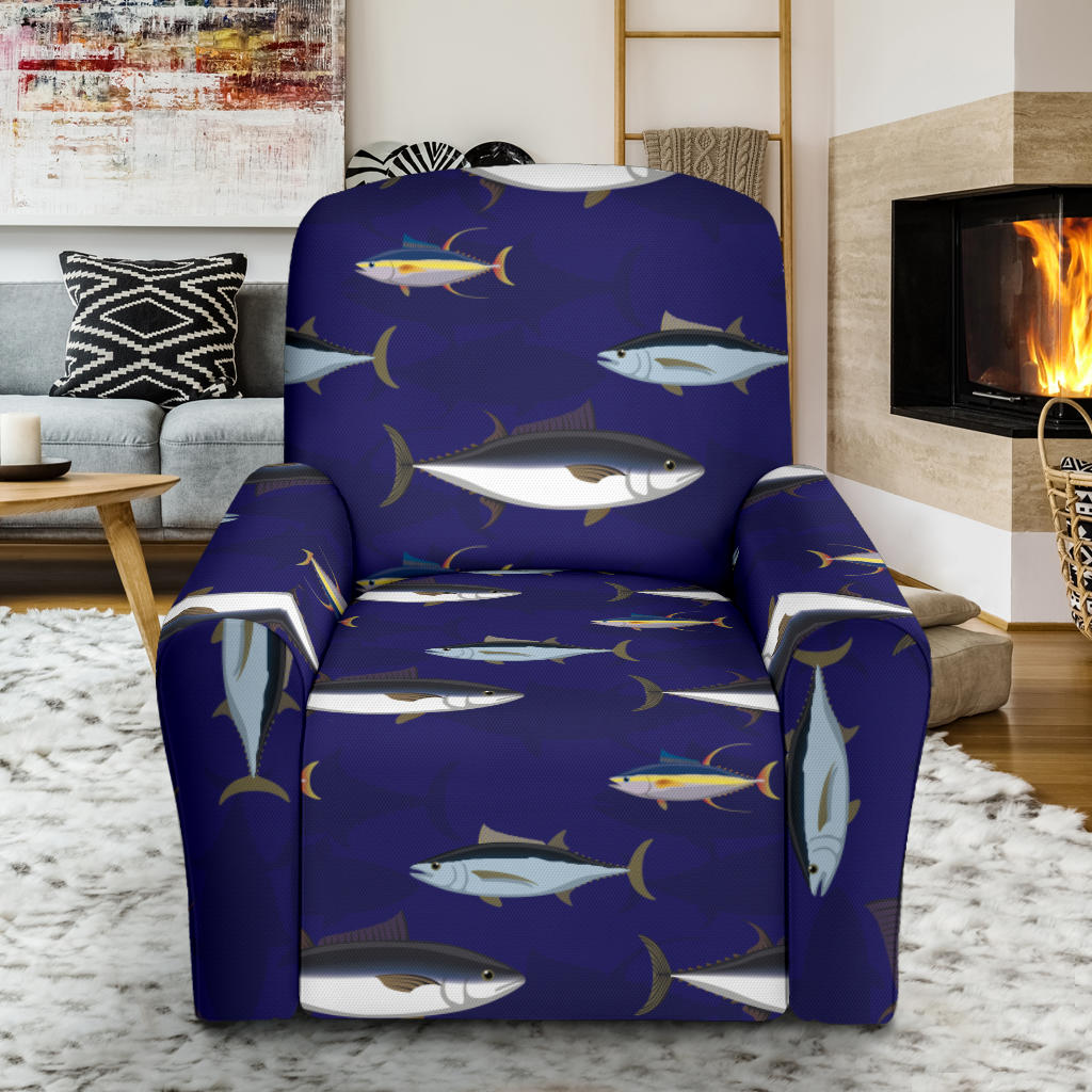 Tuna Fish Print Design LKS304 Recliner Slipcover with Pocket