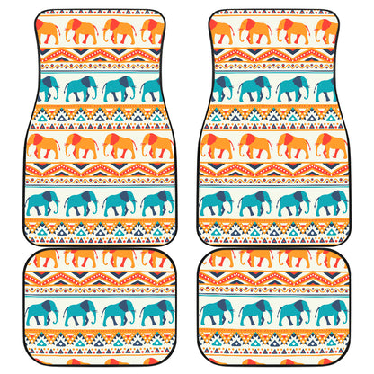 Elephant Aztec Ethnic Print Pattern Car Floor Mats Front Back