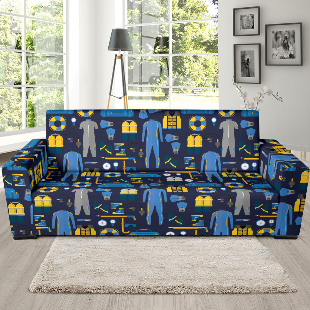 Scuba Equipment Print Design LKS305 Sofa Slipcover