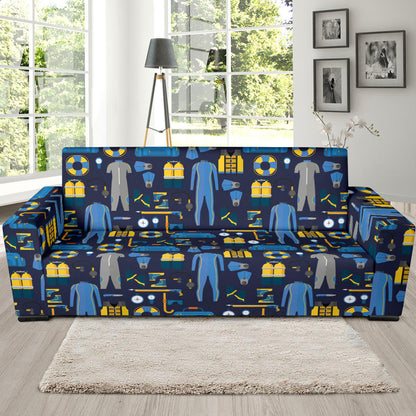 Scuba Equipment Print Design LKS305 Sofa Slipcover