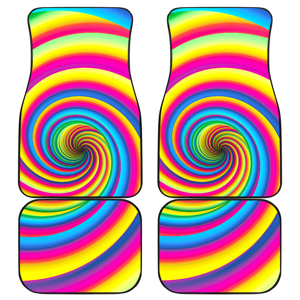 Vortex Twist Swirl Rainbow Design Car Floor Mats Front Back