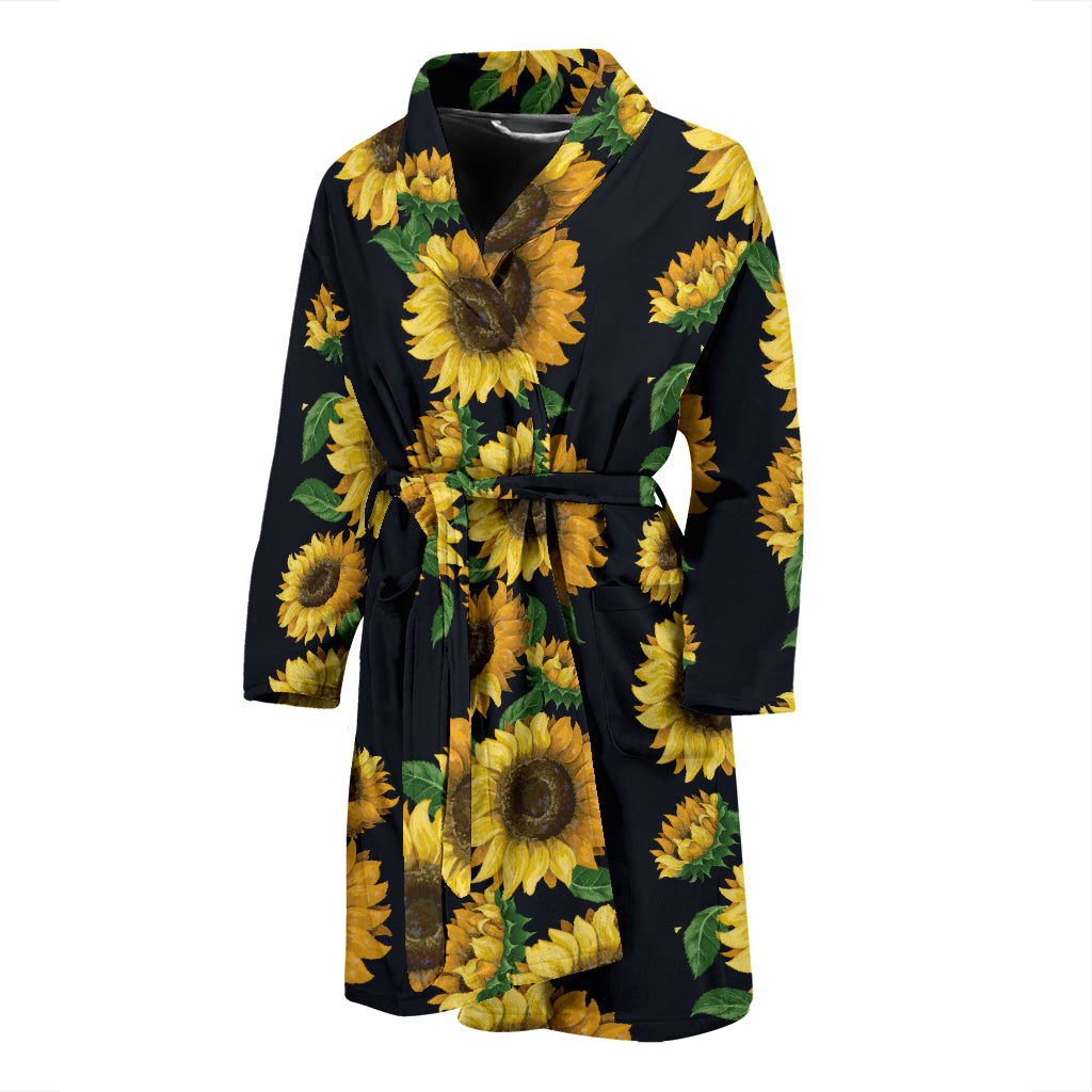 Sunflower Print Design LKS306 Men Bathrobe