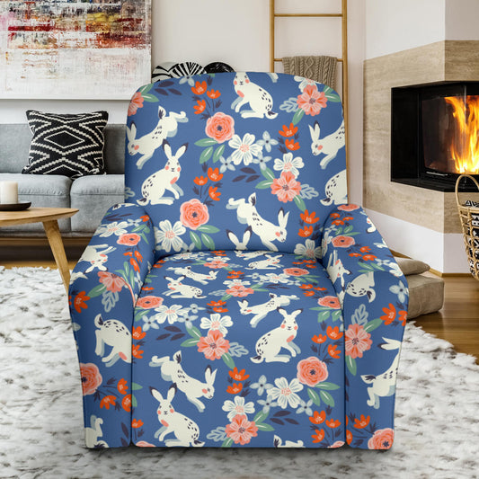 Bunny Pattern Print Design 07 Recliner Slipcover with Pocket