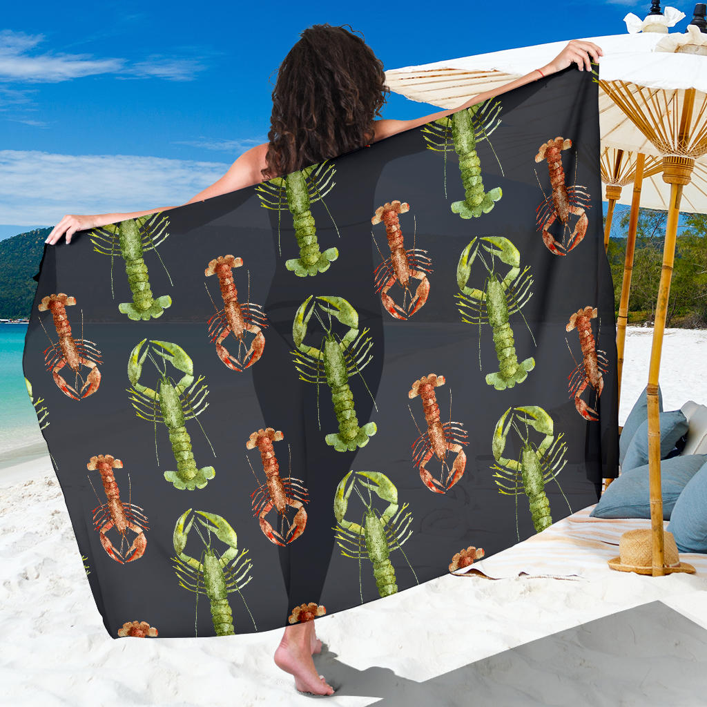 Lobster Pattern Print Design 01 Sarong Pareo Wrap