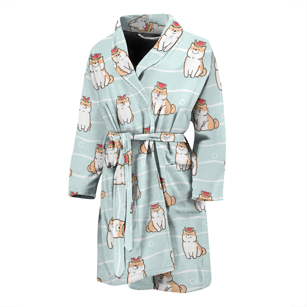 Shiba Inu Print Design LKS3011 Men Bathrobe