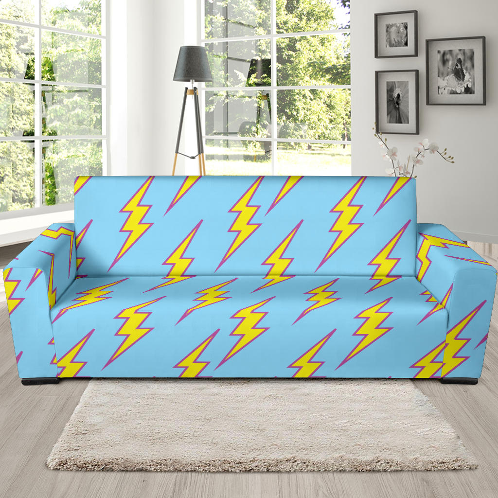 Lightning Thunder Pattern Print Design 02 Sofa Slipcover