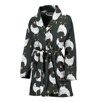 Chicken Pattern Print Design 06 Women Bathrobe