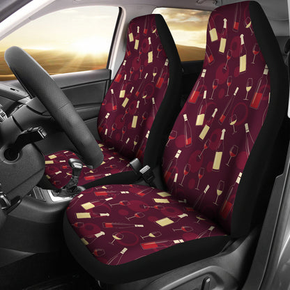 Wine Themed Print Design LKS302 Car Seat Covers