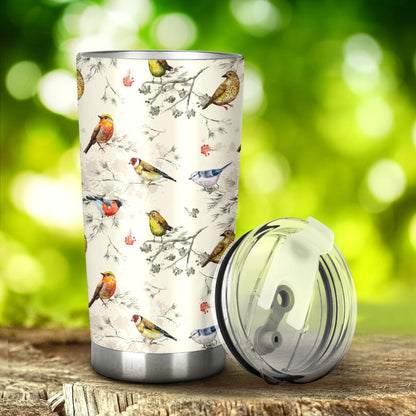 Bird Watercolor Design Pattern Tumbler