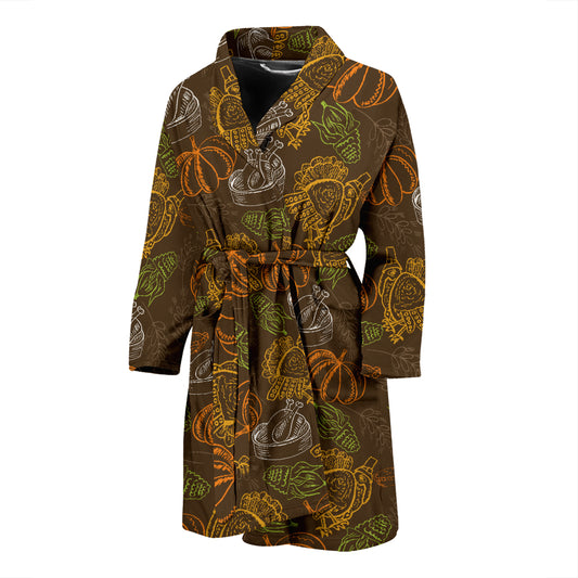 Thanksgiving Print Design LKS301 Men Bathrobe