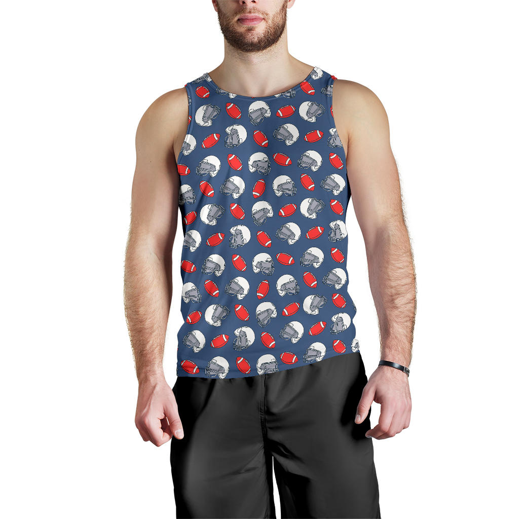 American Football Helmet Design Pattern Men Tank Top
