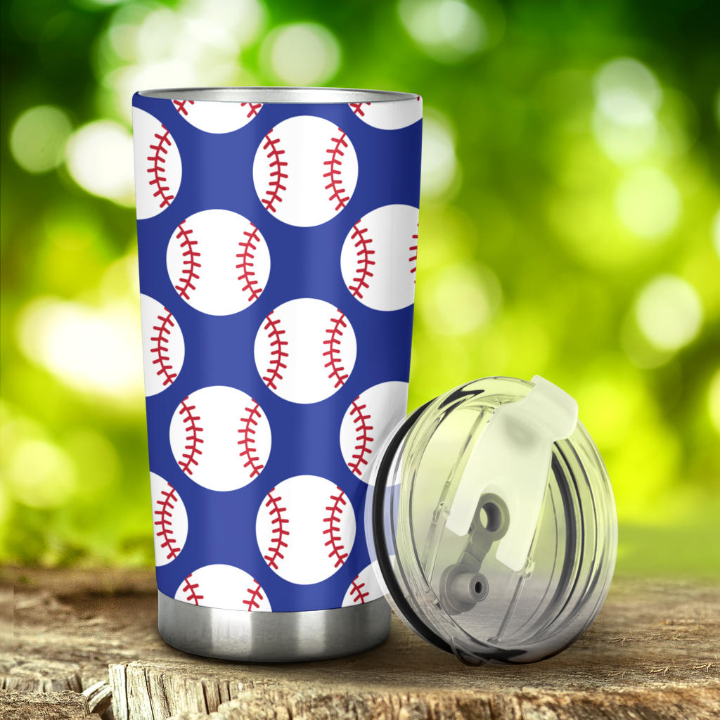 Baseball Blue Background Tumbler