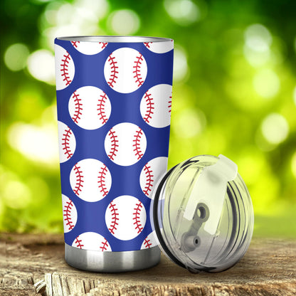 Baseball Blue Background Tumbler
