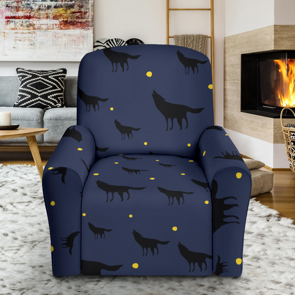 Wolf Print Design LKS301 Recliner Slipcover with Pocket