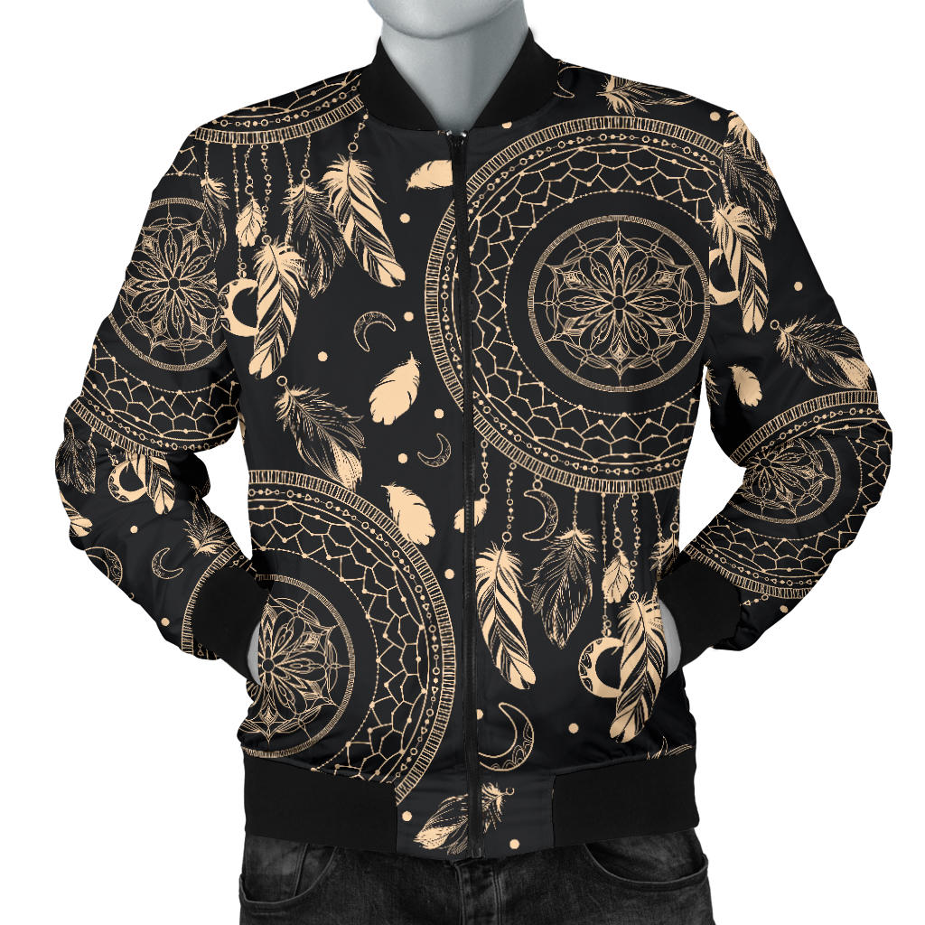 Dream Catcher Mandala Boho Moon Men Bomber Jacket