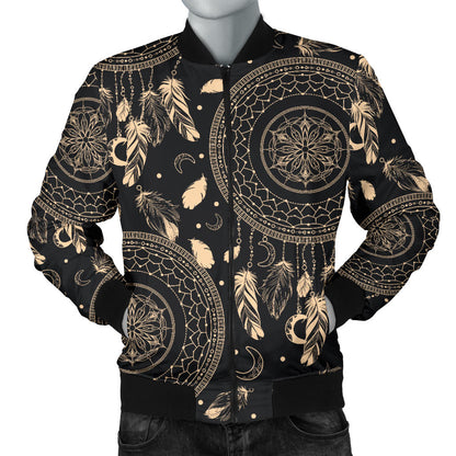 Dream Catcher Mandala Boho Moon Men Bomber Jacket