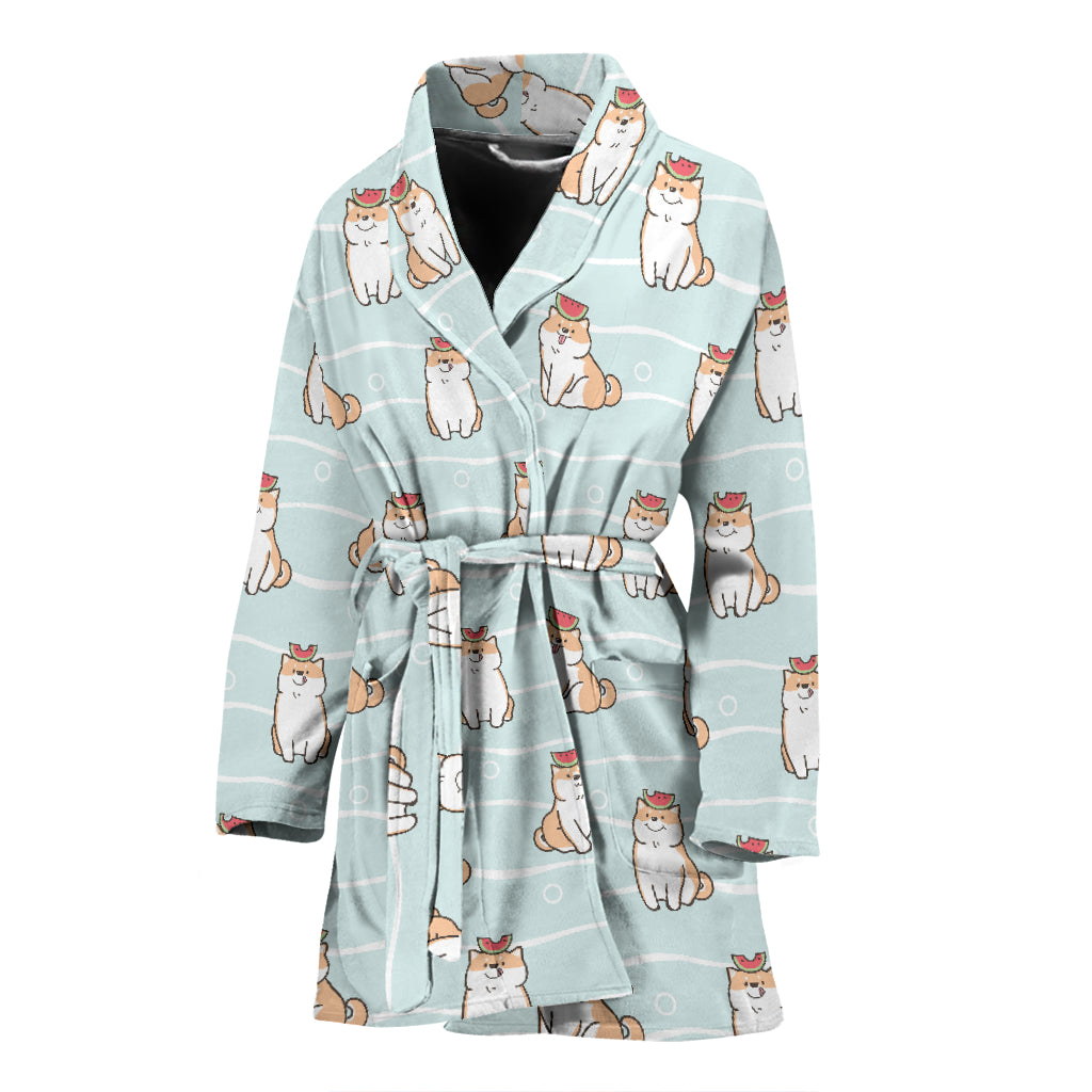 Shiba Inu Print Design LKS3011 Women Bathrobe