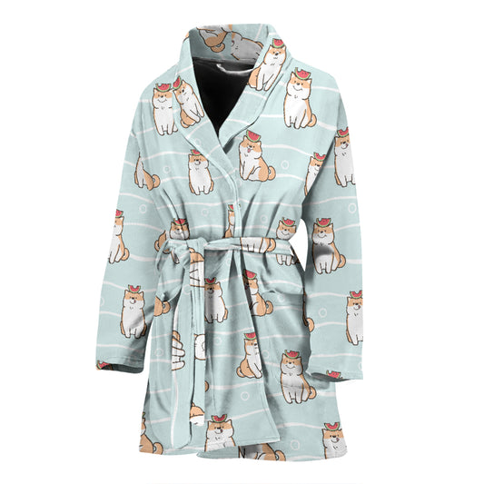 Shiba Inu Print Design LKS3011 Women Bathrobe