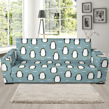 Penguin Pattern Print Design A02 Sofa Slipcover