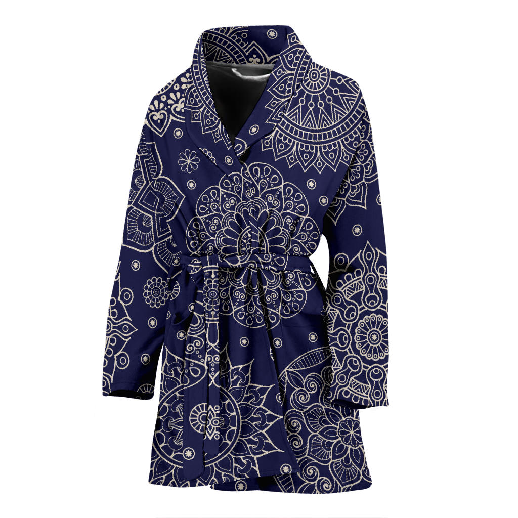 Mandala Pattern Print Design 02 Women Bathrobe