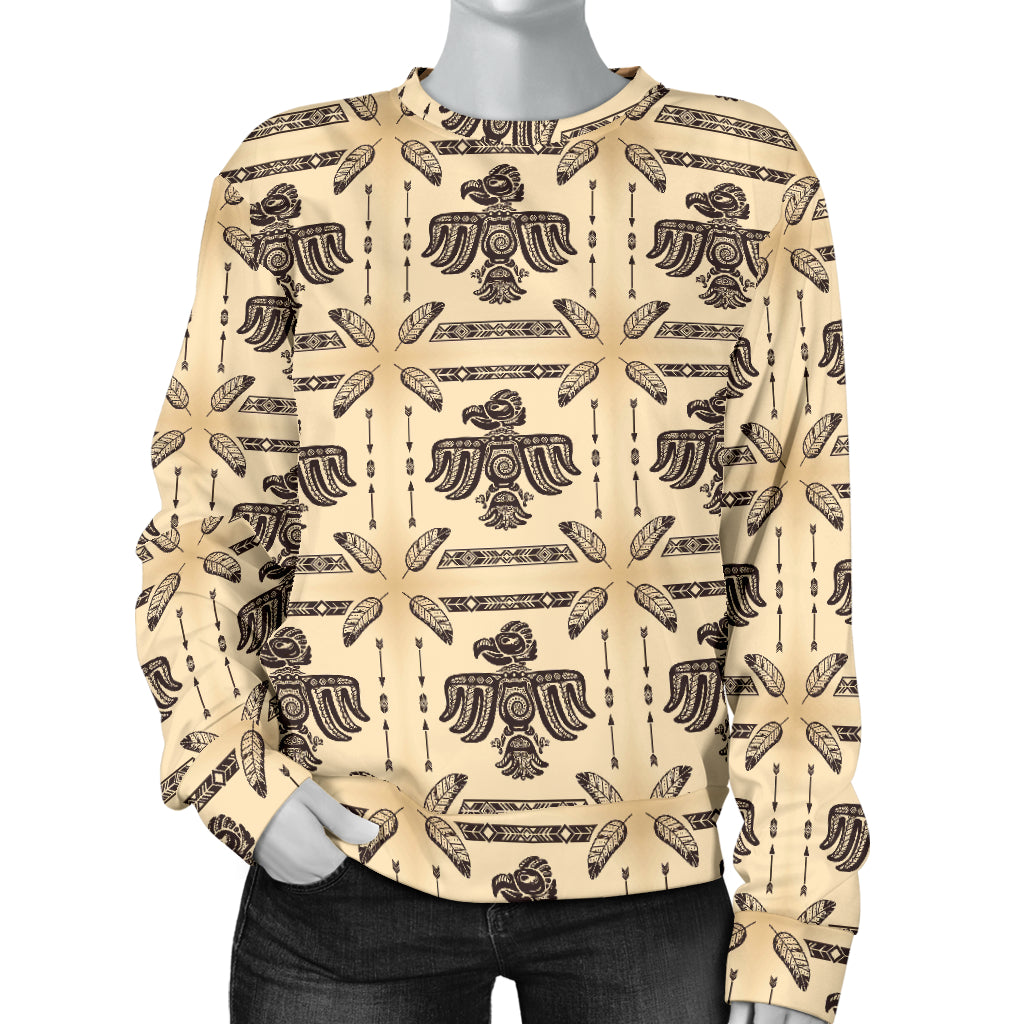 Native American Themed Design Print Women Long Sleeve Sweatshirt