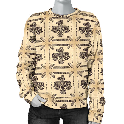 Native American Themed Design Print Women Long Sleeve Sweatshirt