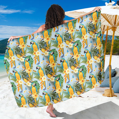 Parrot Pattern Print Design A04 Sarong Pareo Wrap