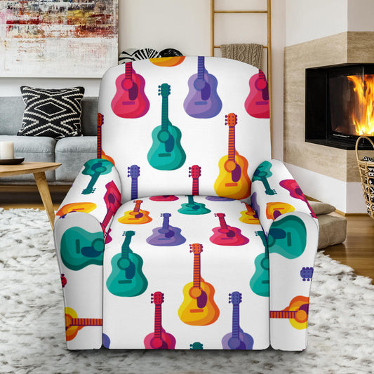 Acoustic Guitar Print Design LKS406 Recliner Slipcover with Pocket