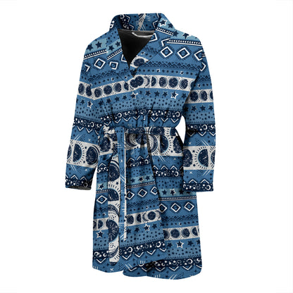 Sun Moon Pattern Print Design LKS306 Men Bathrobe
