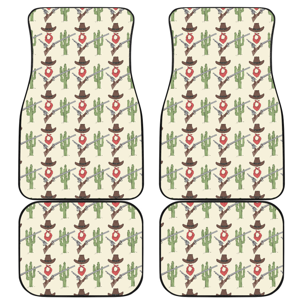 Western Cowboy Print Car Floor Mats Front Back
